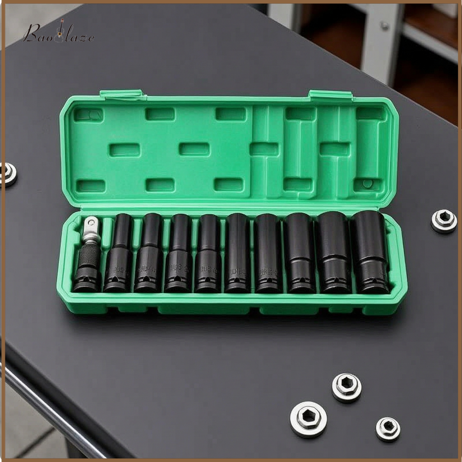 Baoblaze 11 Pieces Metric Deep Socket Set High-Force Impact Socket Set Heavy-Duty Tool Heat-Treated for Mechanics, Garage ราคา 2,167 บาท*ส่งฟรี