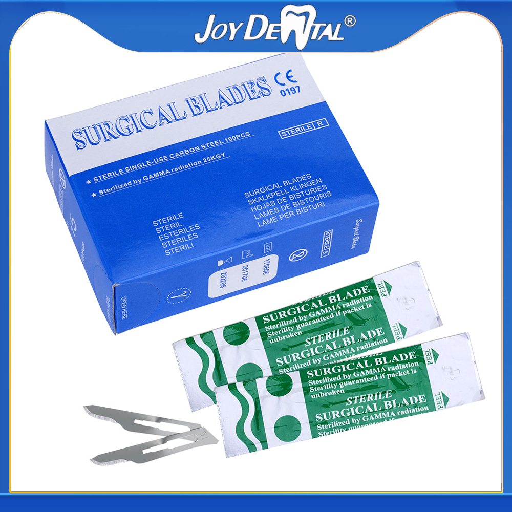100PCS/BOX Surgical Scalpel Sterilized Blades Carbon Steel Material Size 10#/11#/15# Optional