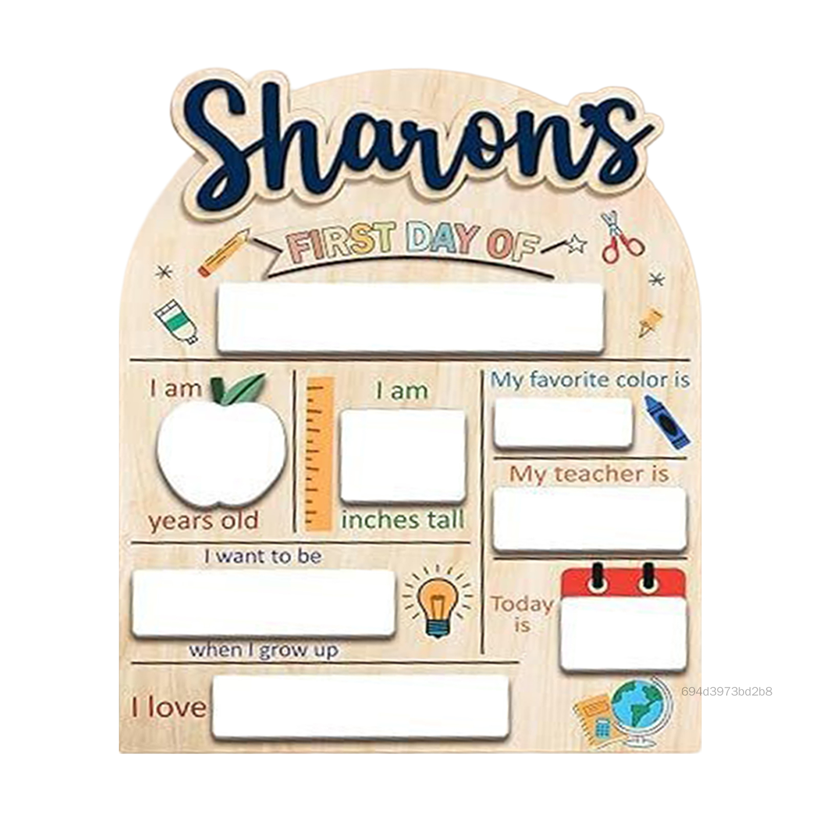 Dấu hiệu Back To School được cá nhân hóa Chất liệu tự nhiên Xyloid cho Ngày đầu tiên Ảnh Prop HJJN-VN Giá 164,000 Đồng*Miễn phí vận chuyển