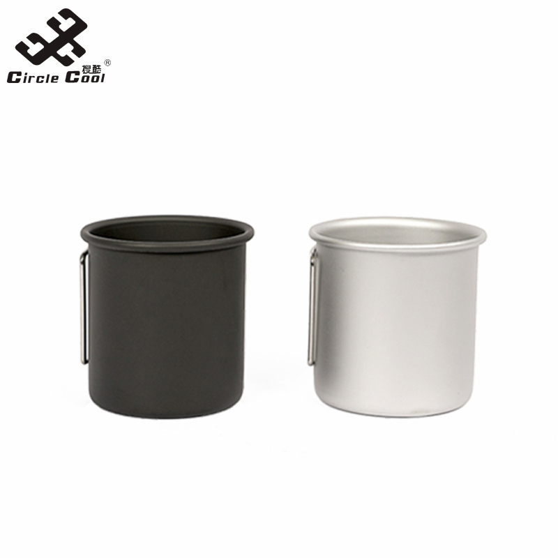 Circle Cool 300ml Versatile Camping Mug Camping Coffee Mug Lightweight Backpacking Aluminum Alloy Cup With Foldable Handle Leak-Proof Design No Spills Cookware For Outdoor ราคา 117 บาท*ส่งฟรี
