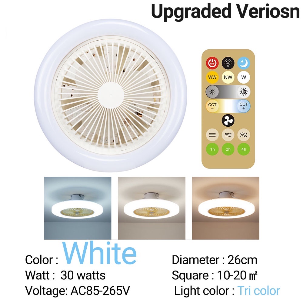 Lampu Kipas Premium 30WATT 24CM Angin Kencang 3 warna cahaya +Remote dan fitur dimmer FITTING E27+