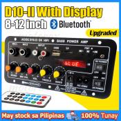 D10 Bluetooth Stereo Amplifier with Display, 8-12 Inch Speaker