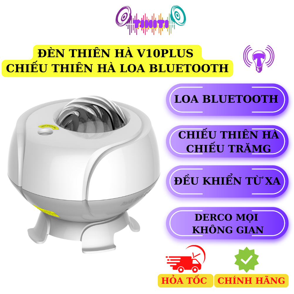 Đèn thiên hà V10plus loa bluetooth Đèn chiếu sao tạo không gian lãng mạn, sự kiện hội họp, phòng baz vũ trường BH 6tháng