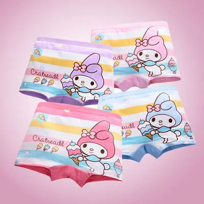 [A set of 4pcs] 100% Cotton Underwears Girls Children Kids Baby Babies Shorts Briefs Panties Frozen Hello Kitty Pony underwear GG01 GG14