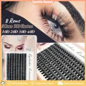 Mink Eyelash Extensions - Soft, Thick, 8 Rows, Various Lengths