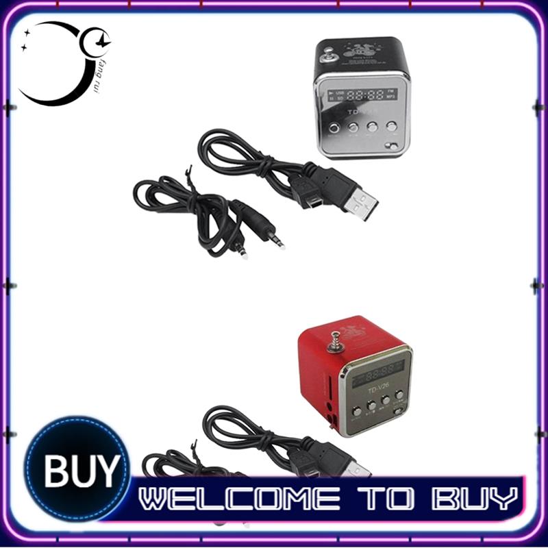 TD-V26 Digital Portable Mini Fm Radio Receiver LED Loudspeaker Wireless Speaker MP3 Support SD/TF Card