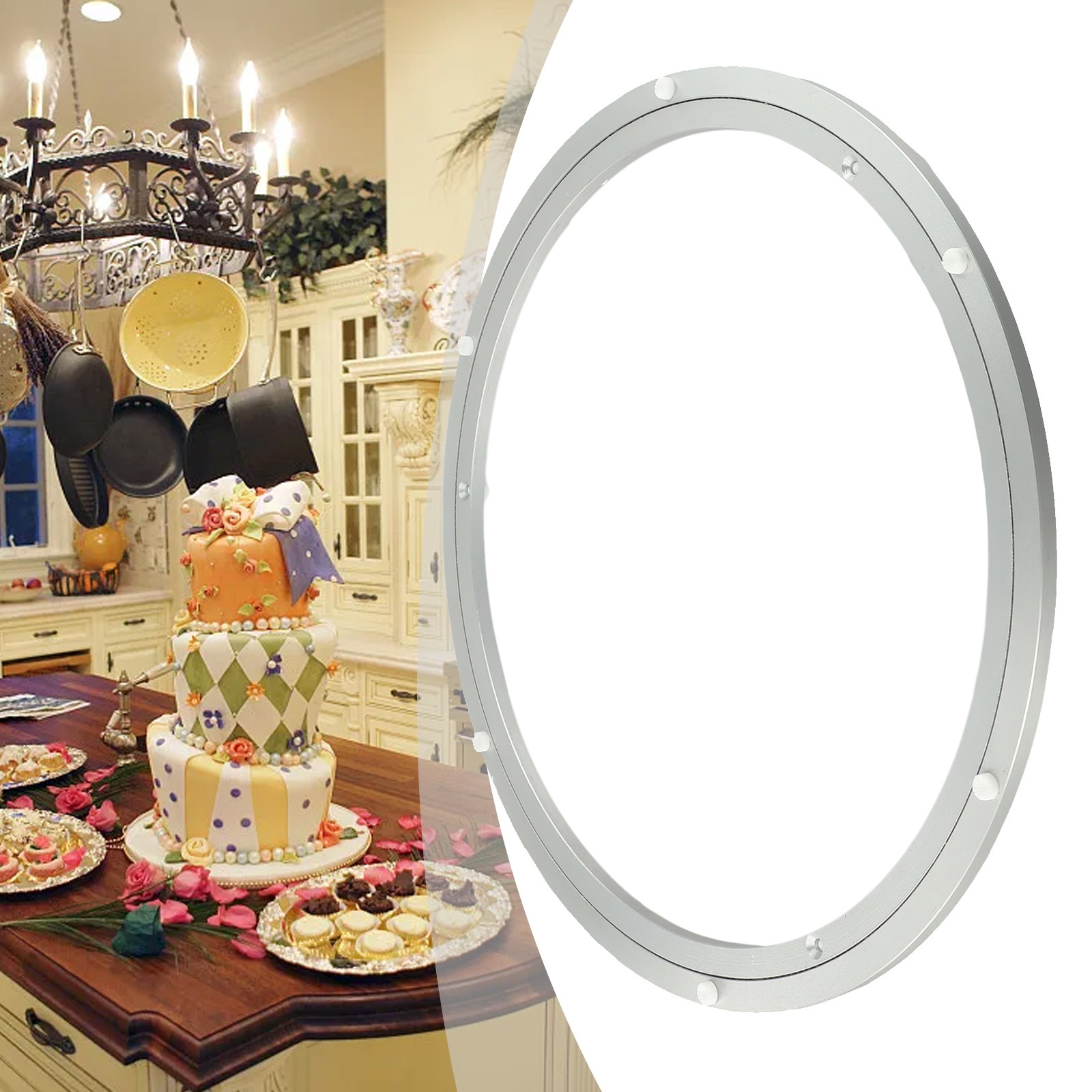 【Beauroom】 hợp kim nhôm bàn xoay bàn xoay mặt Xoay Bạc cao cấp xuất hiện hàng tồn kho lớn sản phẩm bán chạy