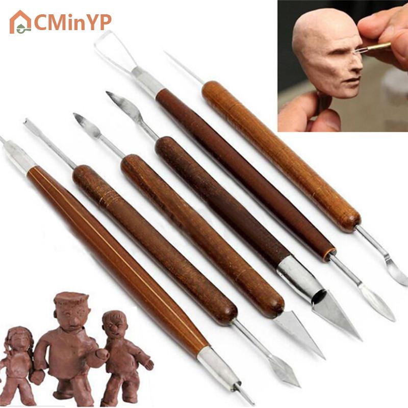 CMinYP 6pcs Clay sculpting WAX แกะสลักเครื่องปั้นดินเผา DIY เครื่องมือ shapers Polymer Modeling Gift