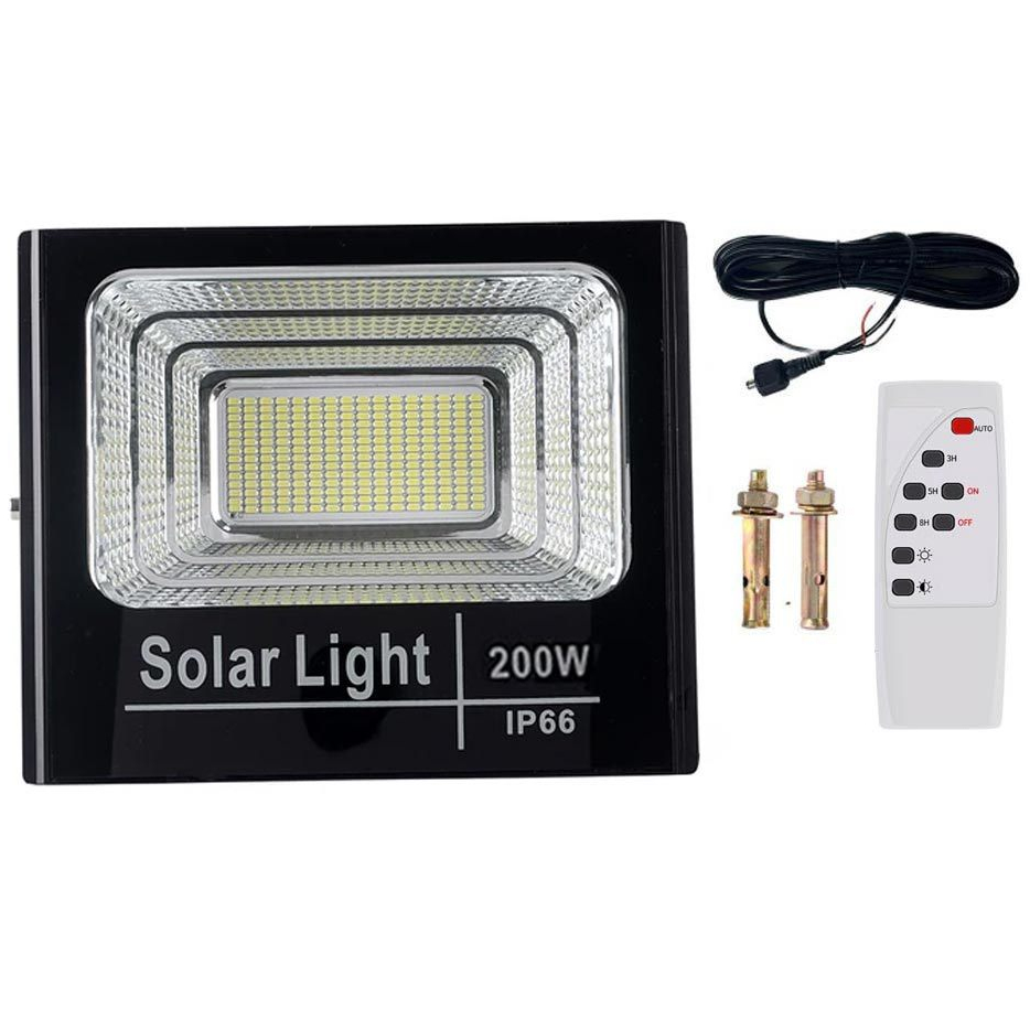 CHỈ ĐÈN KHÔNG TẤM PIN ( KÈM REMOTE+DÂY) - Đèn Pha Năng Lượng Mặt Trời 40w 60w 100w 200w 300w