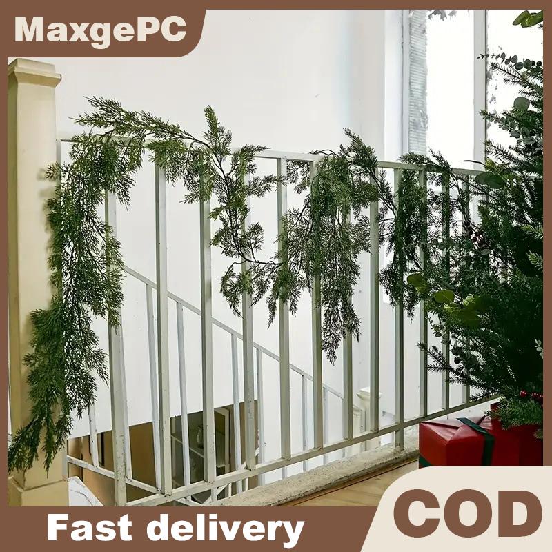 MaxgePC พวงมาลัยสนนอร์โฟล์คคริสต์มาสแบบสัมผัสจริงพวงมาลัยคริสต์มาสปลอมพวงมาลัยสีเขียวเทียม ราคา 183 บาท*ส่งฟรี