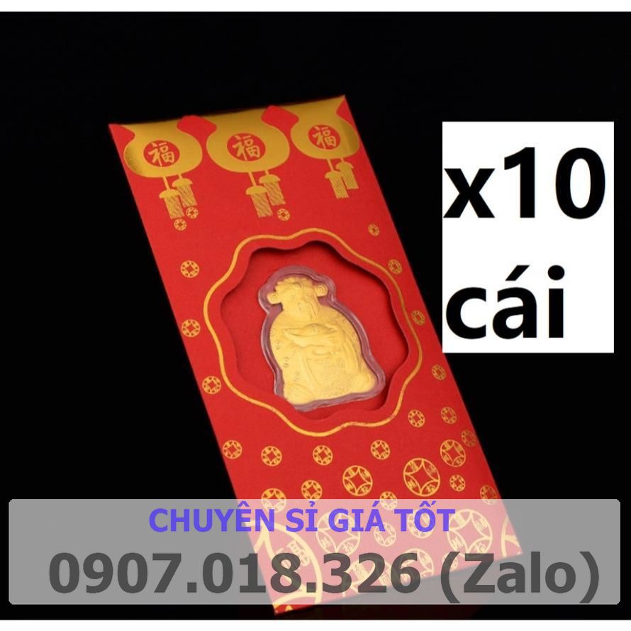 *ĐỒ CHUẨN* Sỉ 10 Bao Lì Xì Thần Tài May Mắn - Cát Tường , Đồ Lễ Ngày Vía Thần Tài