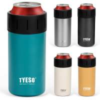 TYESO TS-8897 TS-8898 แก้วเก็บความเย็นกระป๋อง 350ml กระบอกน้ำสแตนเลสสูญญากาศ ที่ใส่กระป๋องเบียร์ กันลื่น 2in1 Can Holder
