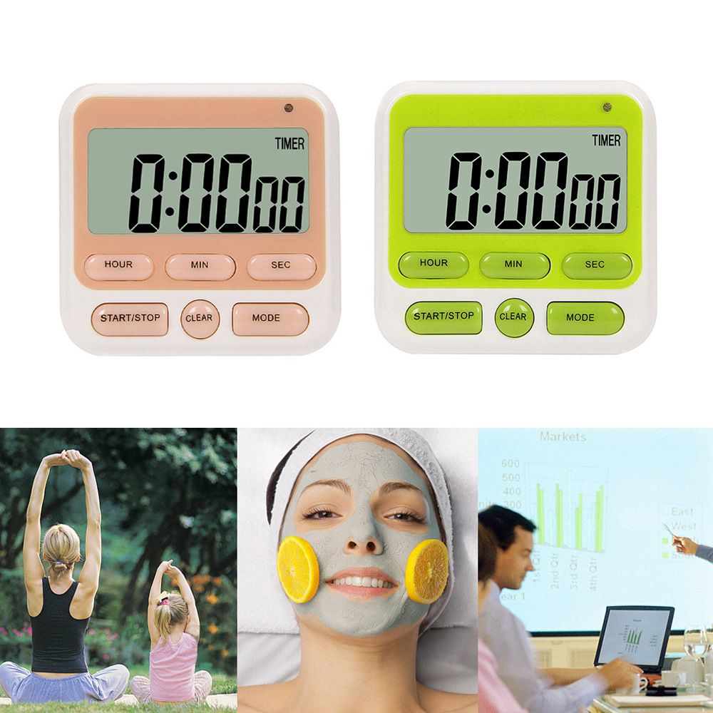 Okdeals màn hình kỹ thuật số lớn kỹ thuật số đếm ngược đếm lên đồng hồ hẹn giờ bếp Đồng hồ bấm giờ đồng hồ báo thức