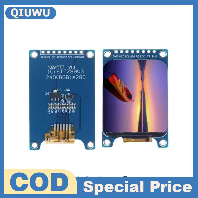 QIUWU 1.69 "หน้าจอแสดงผลสี IPS LCD โมดูลไดรเวอร์ ST7789 SPI INTERFACE สำหรับโครงการราสเบอร์รี่ Pi Maker ราคา 122 บาท*ส่งฟรี
