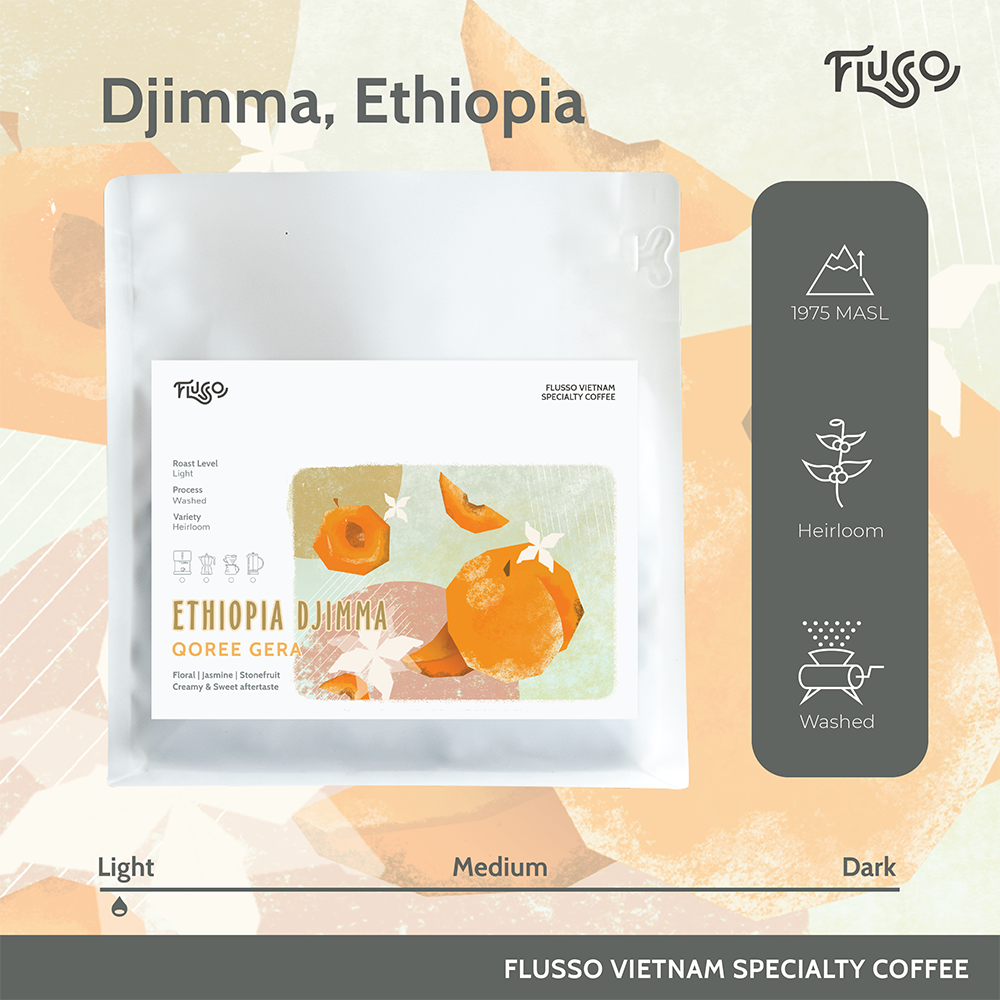 Cà phê Ethiopia Qoree Gera Djimma Washed