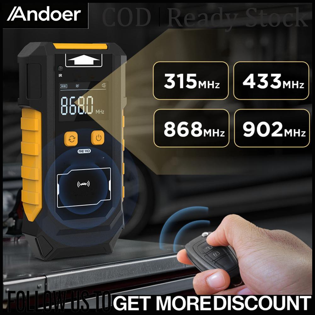 Andoer เครื่องทดสอบกุญแจรีโมท 433MHz 868MHz 902MHz กุญแจรถความถี่การตรวจจับปุ่มเครื่องทดสอบแบตเตอรี่ ราคา 1,942 บาท*ส่งฟรี
