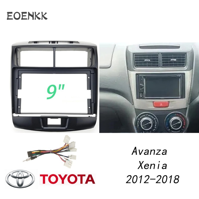 2din Stereo panel fit for TOYOTA Avanza Xenia 2010-2018 9 inch android head unit fascia radio frame ราคา 260 บาท*ส่งฟรี