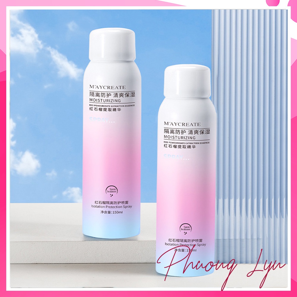 Xịt chống nắng trắng sáng da maycreate 150ml spf35