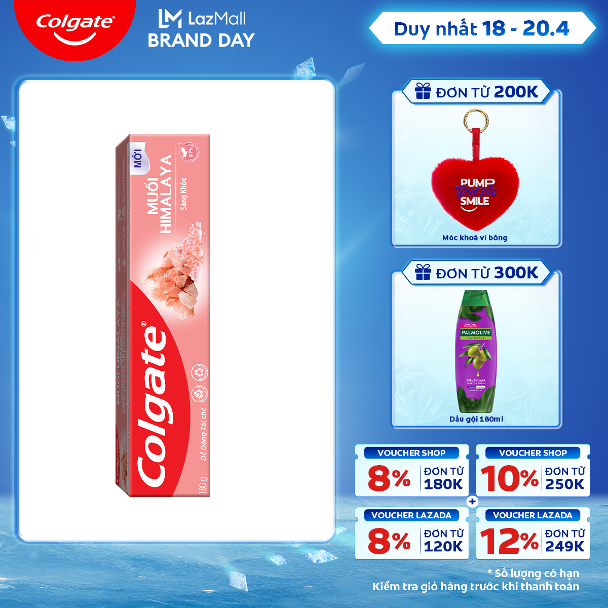 [Chỉ 18 - 20.4_Áp Voucher giảm đến 22%] Kem đánh răng Colgate thiên nhiên muối Himalaya sáng khỏe 180g