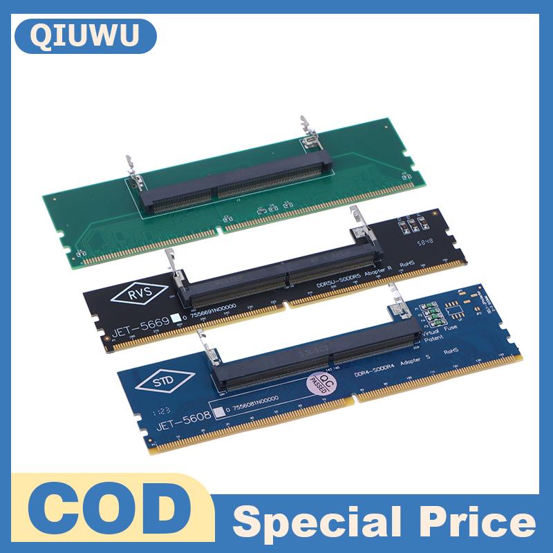 QIUWU DDR3 DDR4 DDR5แล็ปท็อป SO-DIMM ไปยังเดสก์ท็อปอะแดปเตอร์แปลงการ์ดอะแดปเตอร์เชื่อมต่อหน่วยความจำแรม ราคา 110 บาท*ส่งฟรี