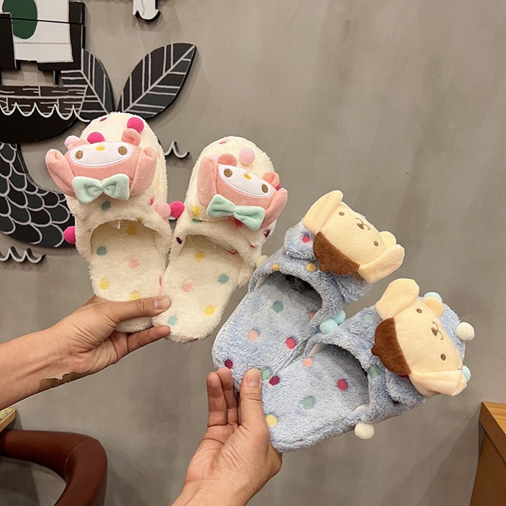 YARUA Creative Kids Cinnamoroll Anime Kuromi Cotton Slippers My Melody