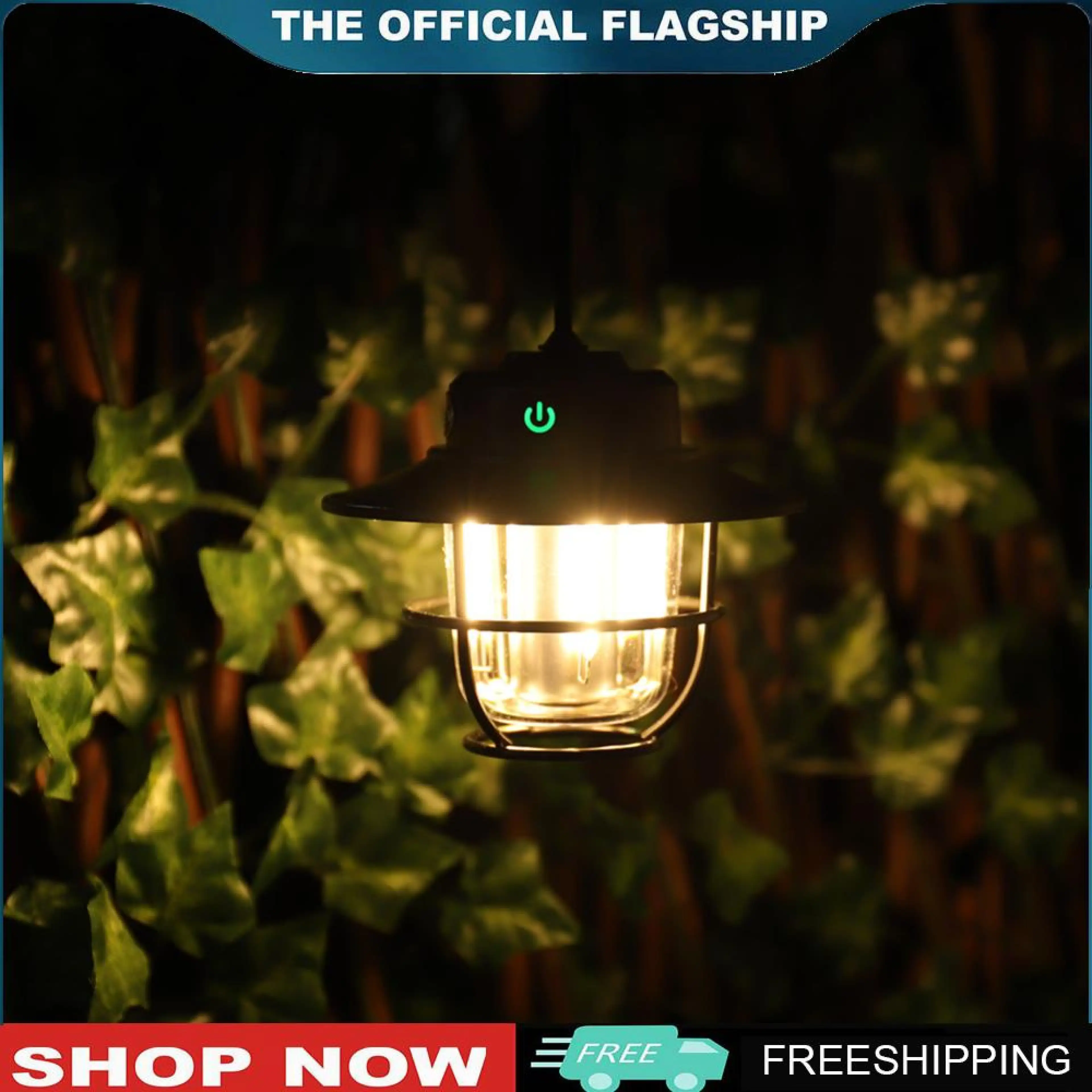 [CHAMAIR MALL] Outdoor Camping Light IPX4 Waterproof LED Portable Lamp Type-C Charging Pendant Lamp 4 Gear Hanging Ambient Light Stepless Dimming for Outdoor