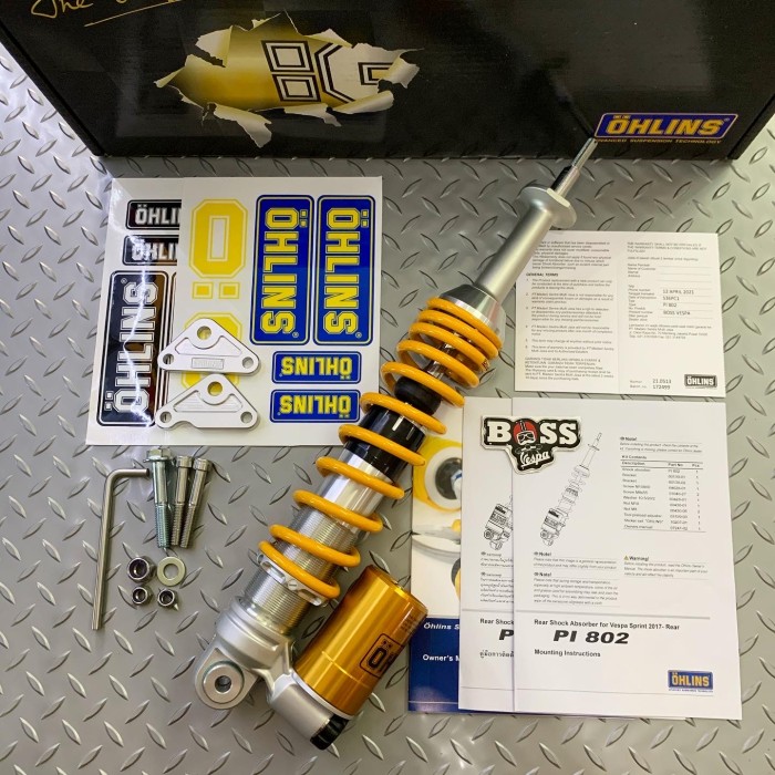SHOCK TABUNG OHLINS REAR PI 802 VESPA 3V IGET SPRINT PRIMAVERA - Harga 9,479,000 rupiah*Gratis Ongkir