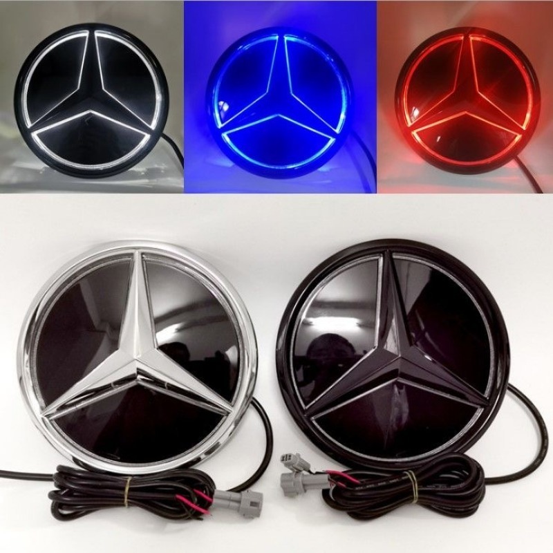 Car Front Grill Logo Light Mirror Face LED Badge Emblem Luminous Decorative Light For Mercedes Benz W166 GLS350 AMG/GLS63 X205