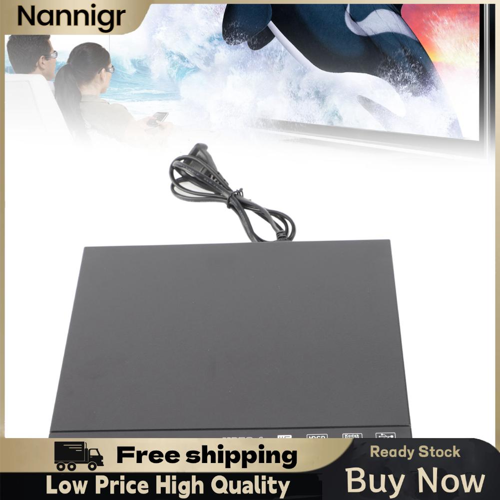 Nannigr Đầu DVD gia dụng Thiết bị âm thanh và video gia đình Giao diện USB Đen