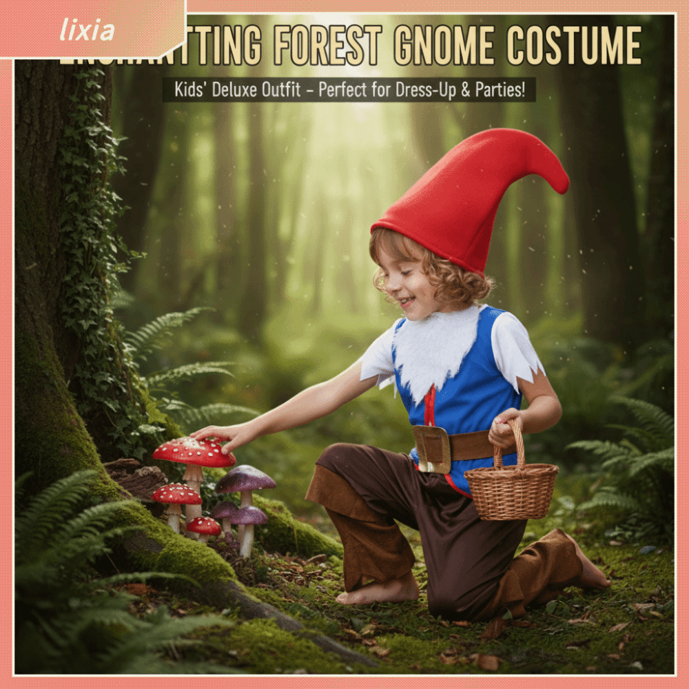 LIXIA Câu chuyện cổ tích Trang phục Gnome Bảy Chú Lùn Trang phục Bộ đồ Giáng sinh Trang phục cosplay chú lùn cho bé trai  Trang phục ông già Noel Năm