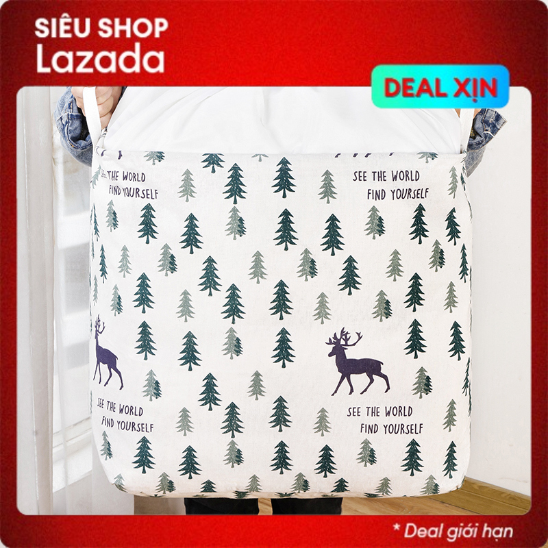 ❤️SIZE TO 100 LÍT❤️ Túi đựng quần áo chăn màn vải canvas không thấm nước, giỏ đựng đồ đa năng