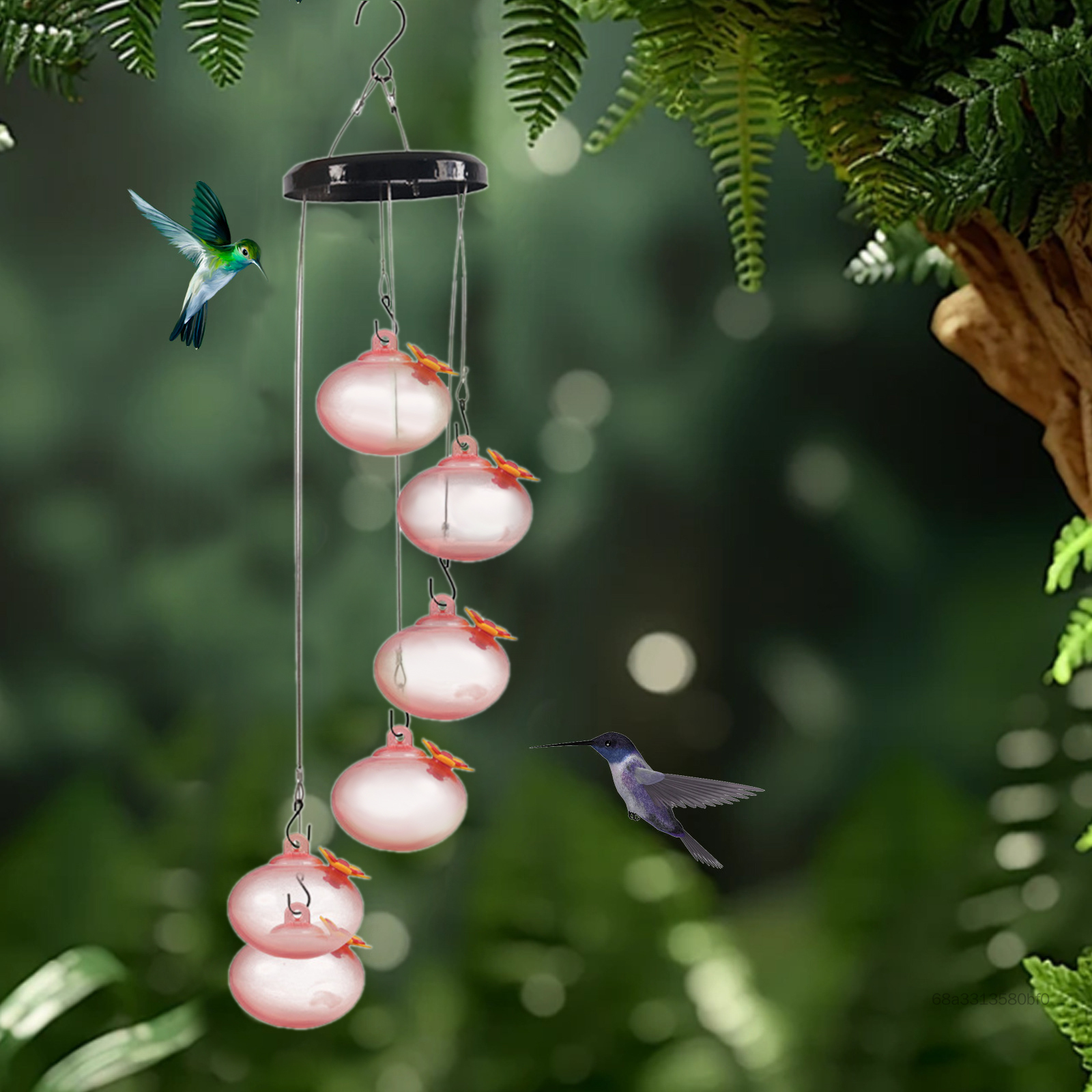 Gió Chime Hummingbird Water Feater Wind Chime Shape Hummingbird Water Studenter thích hợp cho sân trong và boong sto-vn - 2