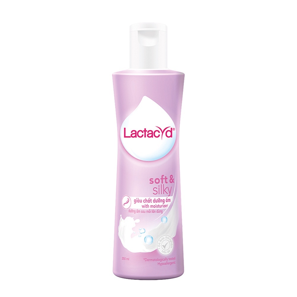 Dung dịch vệ sinh lactacyd soft & silky giàu chất dưỡng ẩm 250ml