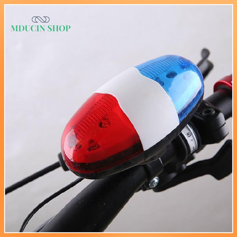 MDUCIN SHOP 6 đèn LED Còi xe đạp 4 giai điệu Chống thấm nước Đèn chuông còi Tầm nhìn cao Đèn an toàn cho xe đạp Phụ kiện đạp xe