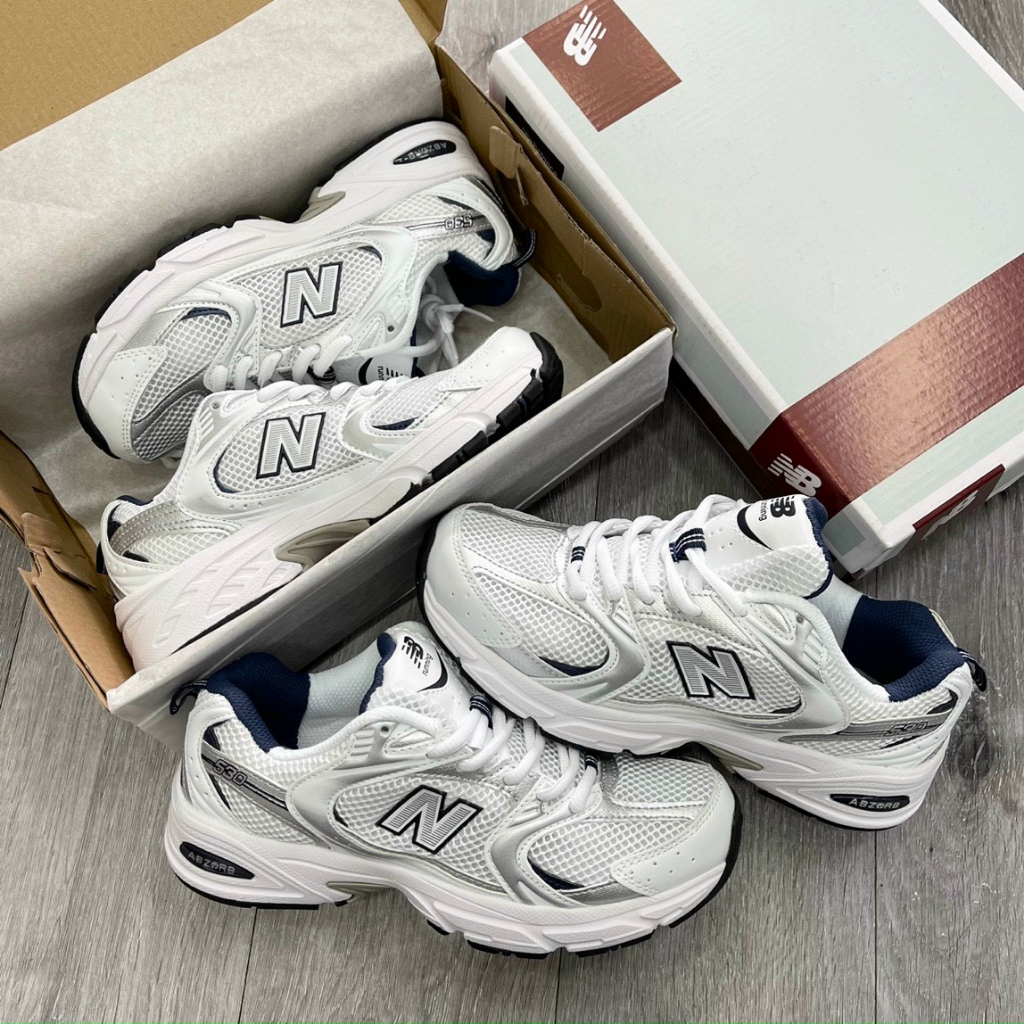 Giày thể thao new balance 530 xám bạc - giày sneaker nb530 trắng xám bản cao cấp full size 36-44