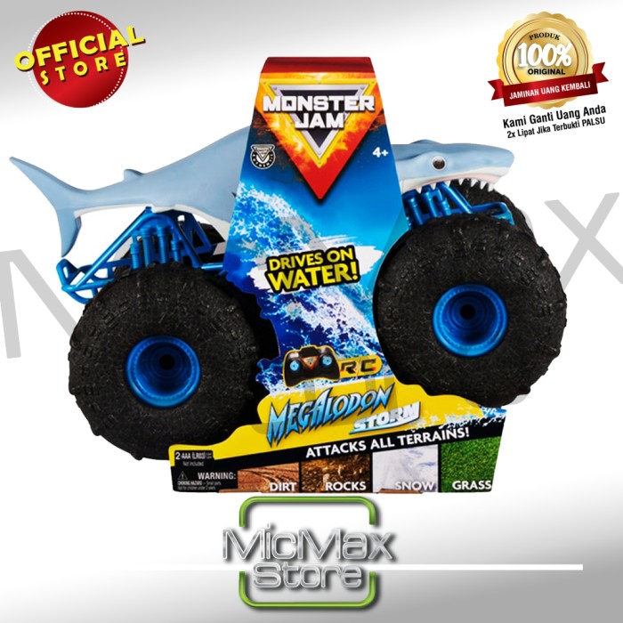 PROMO- MONSTER JAM RC MEGALODON STORM ALL TERRAIN SKALA 1:15 SCALEjiyashop26 Harga 1,566,881 rupiah*Gratis Ongkir