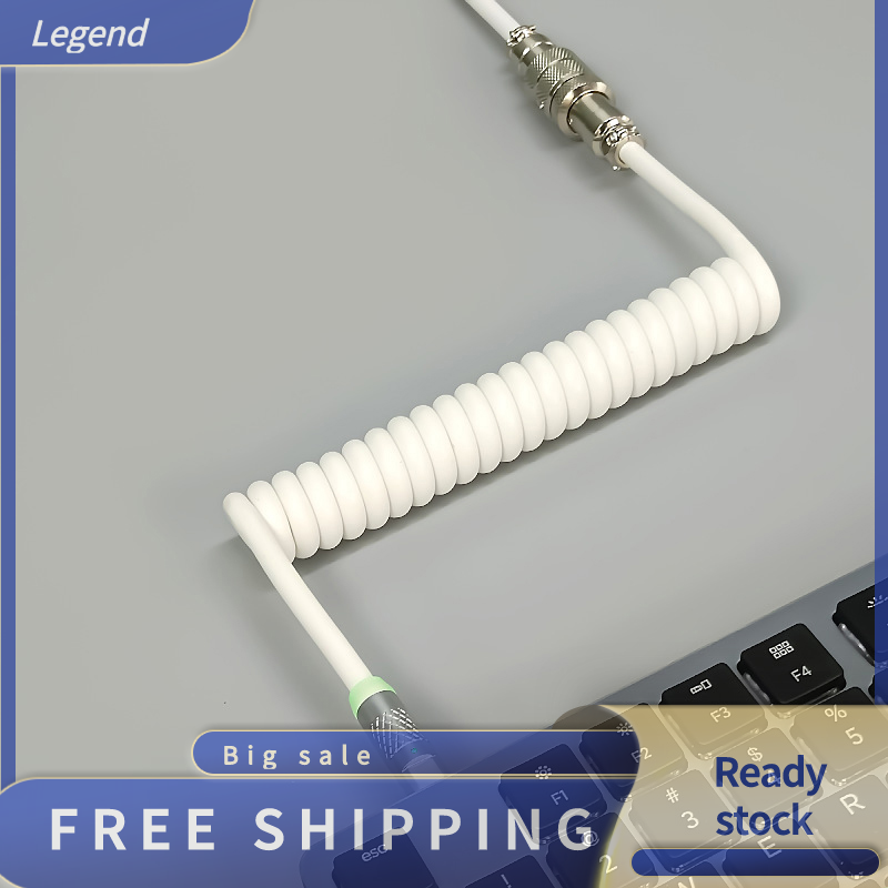 💖【Lowest price】Legend Macaron Cáp bàn phím cơ dạng cuộn Type-C sang USB A TPU 1.8m với đầu nối phi công có thể tháo rời cho bàn phím chơi game