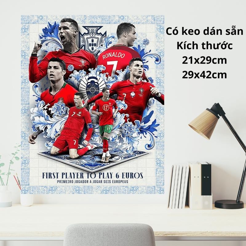 Poster dán tường dành cho fan của đội tuyển Bồ Đào Nha tại euro 2024 và CR7