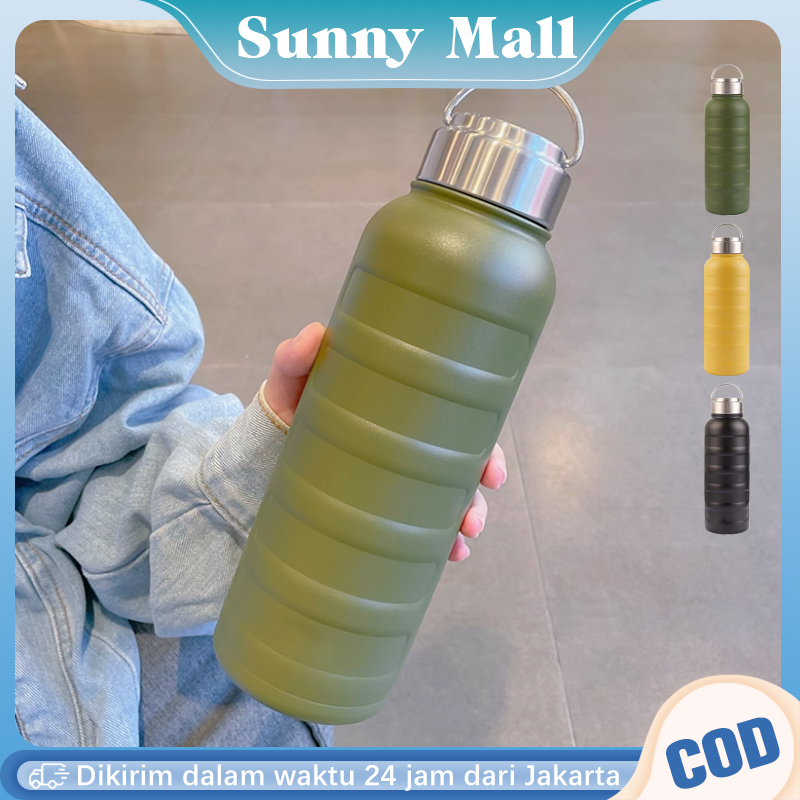 Tumbler Botol Minum Caterpillar Stainless 1000ml Tumbler Fitness Portable Portabel Termos Cup