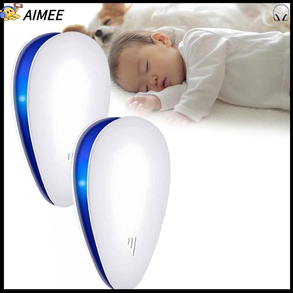 AIMEE Chống lỗi Thuốc xua côn trùng Đèn ngủ Cắm vào Máy xua đuổi siêu âm  Bảo vệ nhà cửa Thiết bị xua đuổi thú cưng Kiểm soát côn trùng trong gia đình