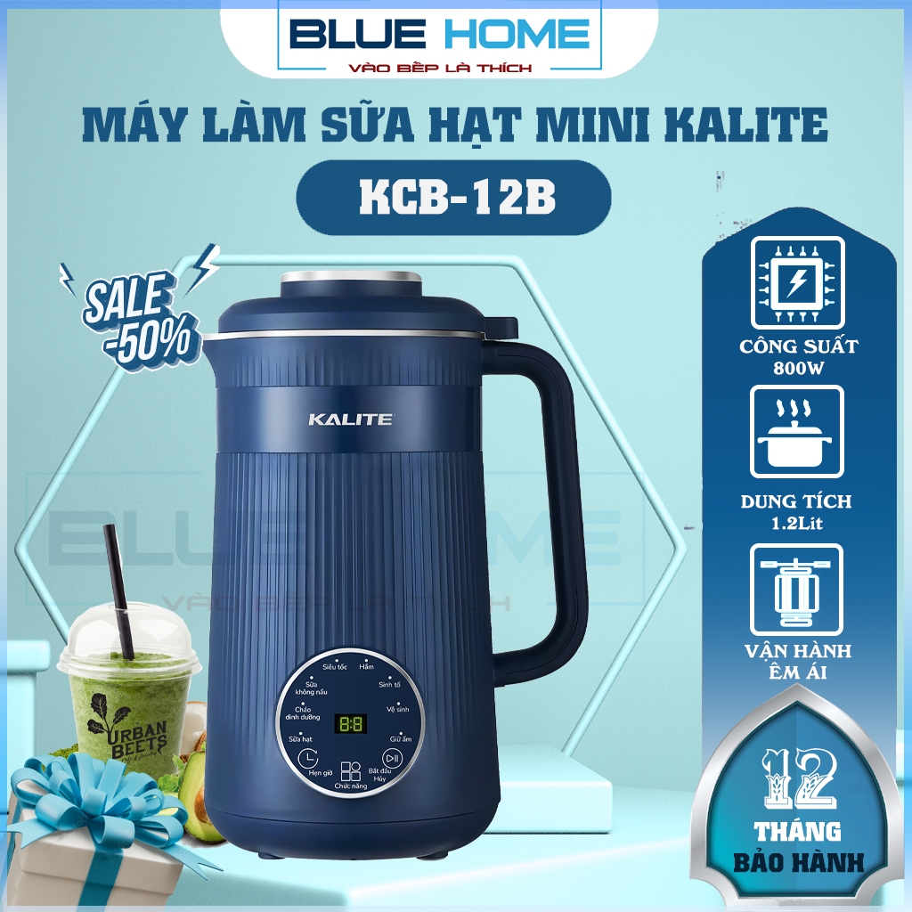  Máy Làm Sữa Hạt mini Kalite KCB12B 1.2Lit - 800w Vận Hành Êm Ái Hàng Chính Hãng 