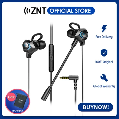 ZNT GM01 Wired Gaming Earphones No Delay Deep Bass Gaming Headset In-Ear Earphone Gaming Headphone Earphones Earbuds Noise Reduction Headset with Mic Sport PUBG For GAMING PC/Phone