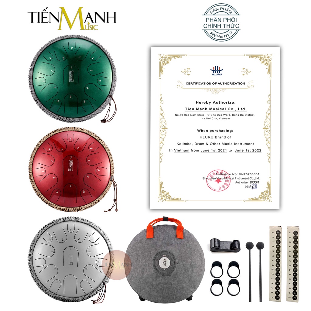 [Chính Hãng] Trống Tank Hluru 15 Tone TBP15 14inch (Tone C & D Tùy Chọn - Steel Tongue Drum Lưỡi Thép Không Linh)