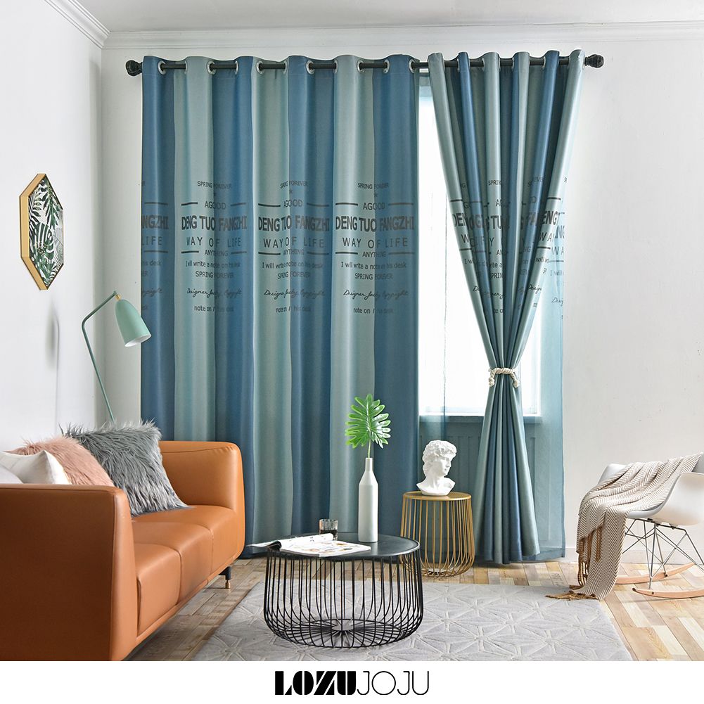 1PC LOZUJOJU 70-80% Shading Curtain Polyester Modern Letter Printing
