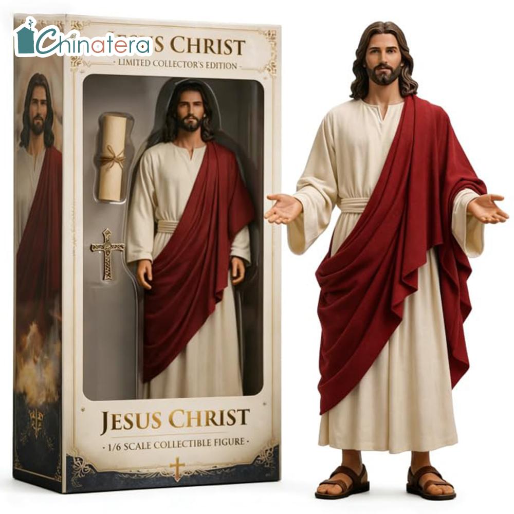 Jesus Open Arms Blessing Statue Multicolor Jesus Christ Statue for Farmhouse Shelves Desk Decor