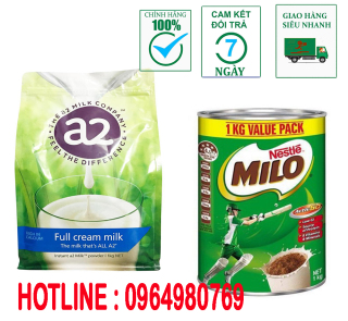 Combo Sữa Bột A2 Nguyên Kem 1kg và Sữa Milo Úc 1kg thumbnail