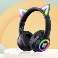 Tai nghe Bluetooth Chụp tai Chơi game Tay Mèo Headphones Gaming Không dây ONIKUMA B90 Hồng Có mic RGB Cho PC Laptop
