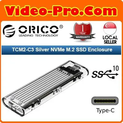 Orico TCM2-C3 Aluminium M.2 Transparent 10Gbps SSD Enclosure for M.2 NVMe SSD to USB 3.1 Gen2 Type-C