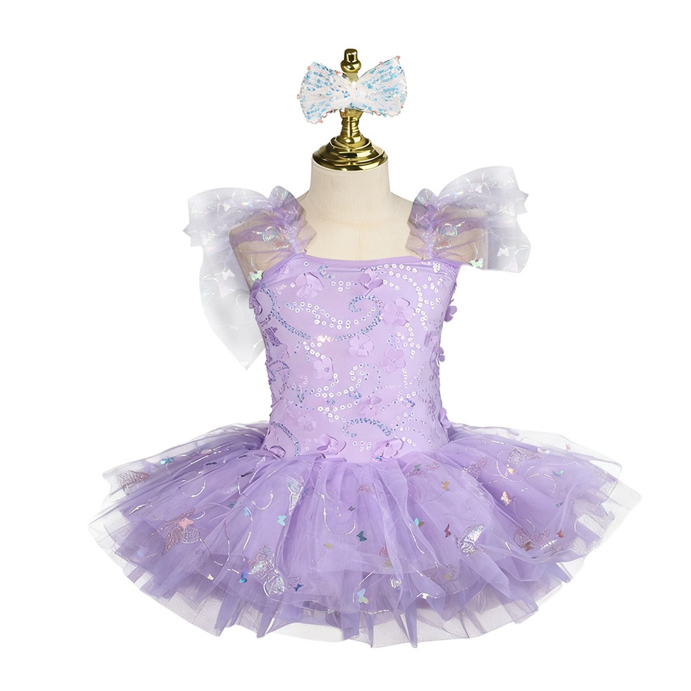 CHITETURAL Đầm sequin Váy ballet cho trẻ em Hiện đại Hoa Váy tutu ballet Thời trang Váy tiệc Trang phục khiêu vũ Bé gái - 3