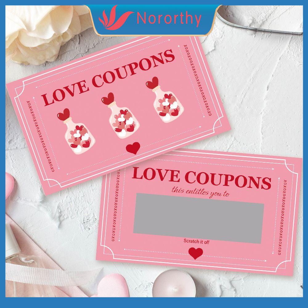 NORORTHY 30PCS Tương tác cặp đôi Thẻ cào ngày Valentine Màu hồng Tự làm Vé thưởng Sáng tạo Quà tặng bất ngờ Thẻ cào may mắn cho các trò chơi tiệc tùng